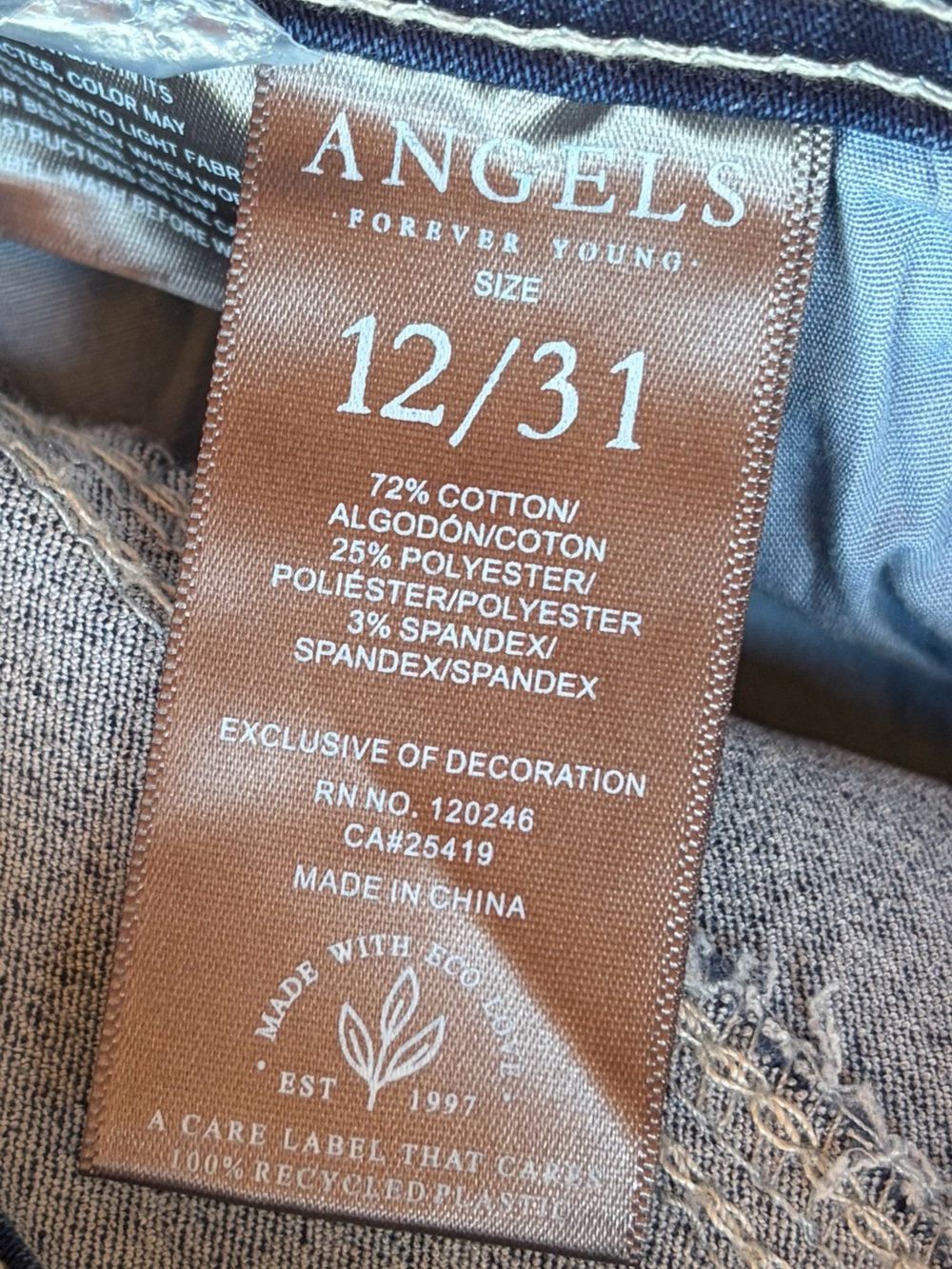 Angels Skinny Jeans in Dark Blue Stretch Denim - Picture 5 of 5